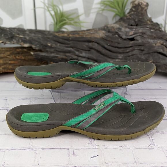 Teva Classic Teal Flip Flops Sport Casual Sandals S/N 1000276 - Picture 3 of 7